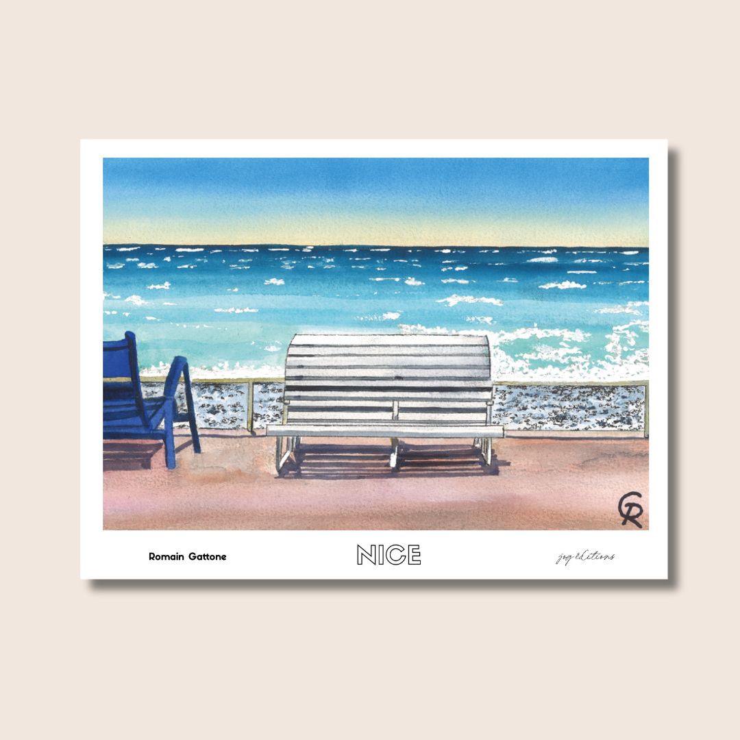 Affiche - Romain Gattone - Nice - Les bancs