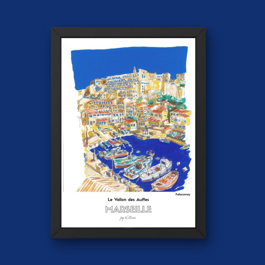 Affiche - Le Vallon des Auffes vu du Pont - FafaComey