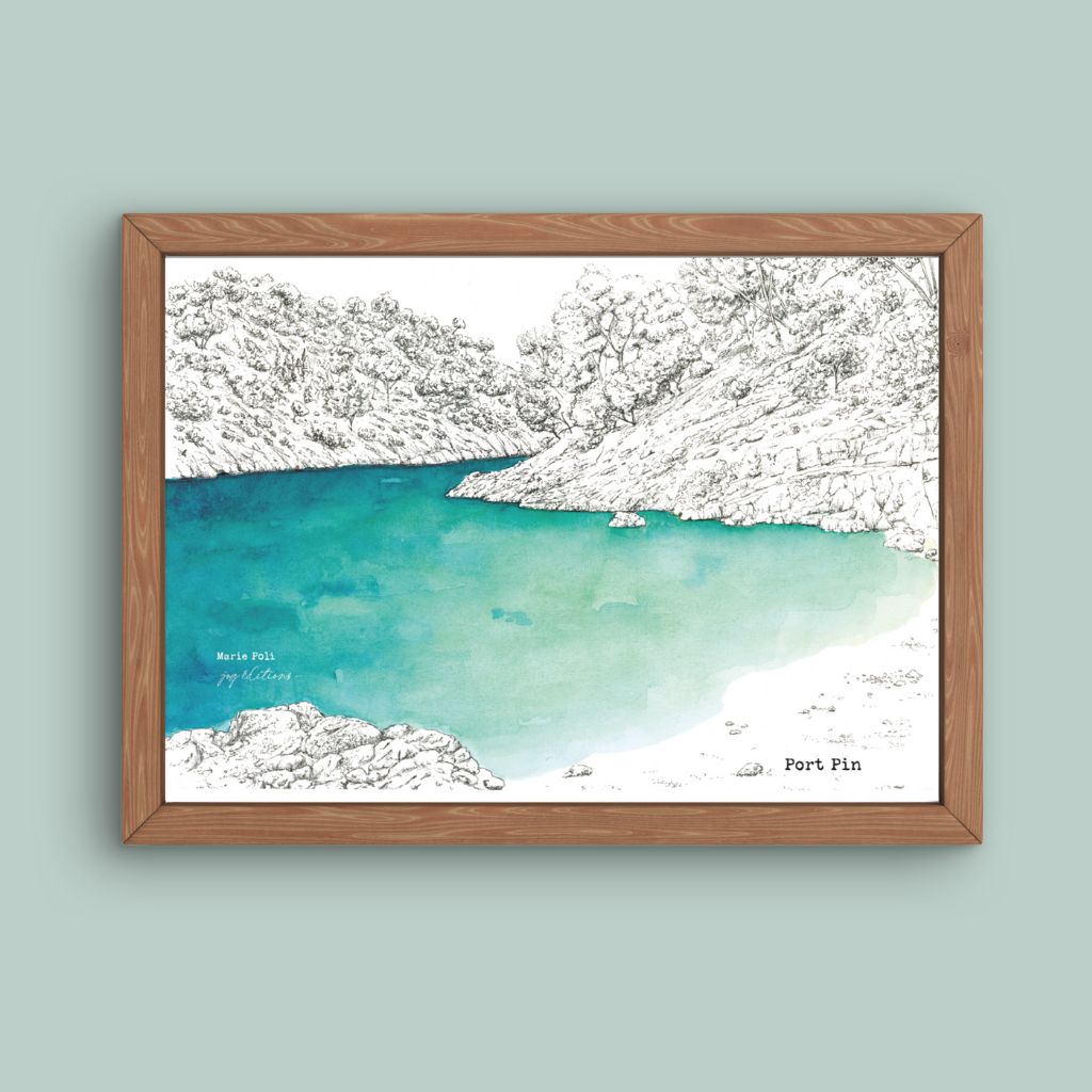 Affiche - Calanque de Port Pin - Marie Poli