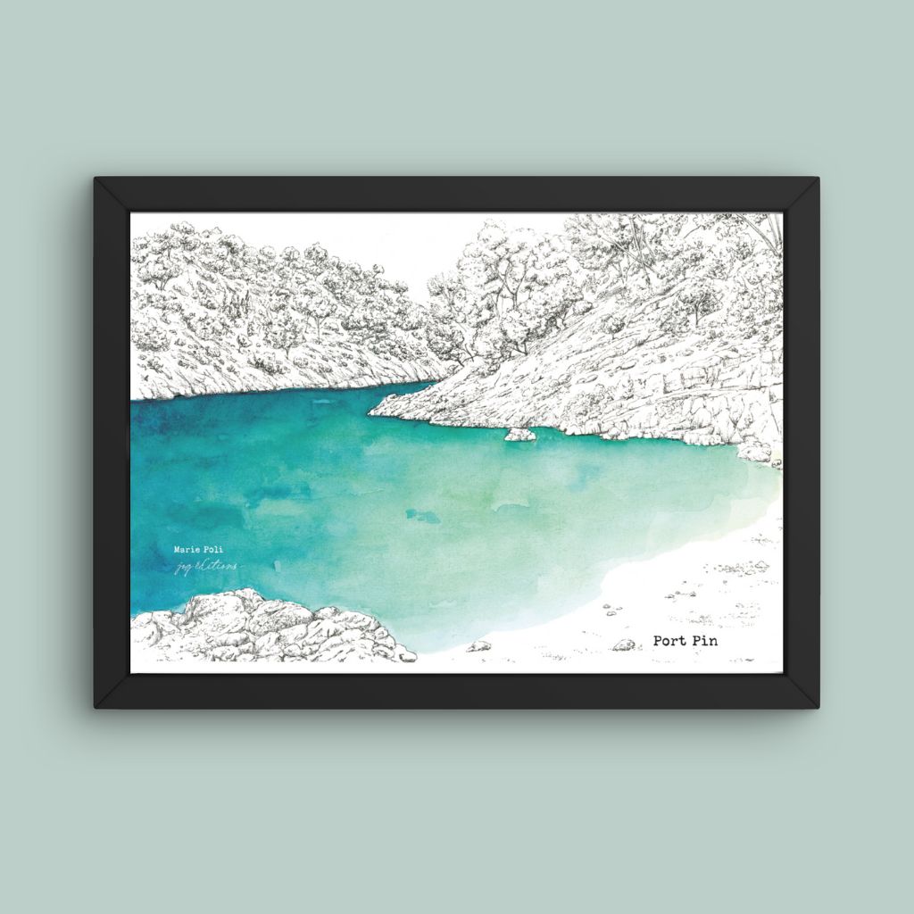 Affiche - Calanque de Port Pin - Marie Poli